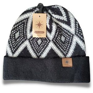C.C. Accessories Women's Black, Grey and White Diamond Pattern Beanie Hat